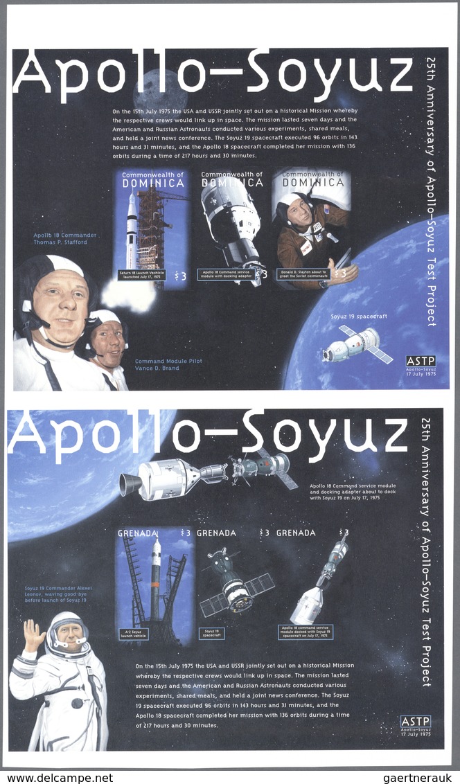 Thematik: Raumfahrt / Astronautics: 2000, DOMINICA And GRENADA: 25th Anniversary Of Apollo-Soyuz Tes - Andere & Zonder Classificatie
