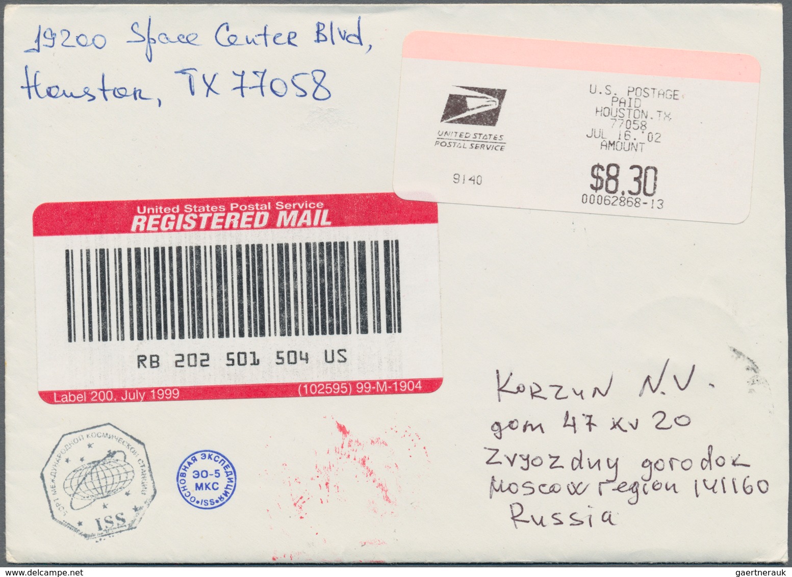 Thematik: Raumfahrt / Astronautics: 2002. STS-111 Direction Earth. Letter (franekd By USPS Label), W - Andere & Zonder Classificatie