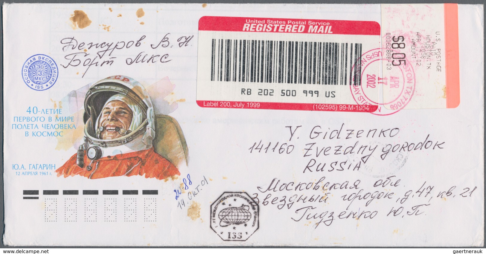 Thematik: Raumfahrt / Astronautics: 2002. STS-105 Direction Earth. 19.10.2001. Decorative Cover Writ - Other & Unclassified