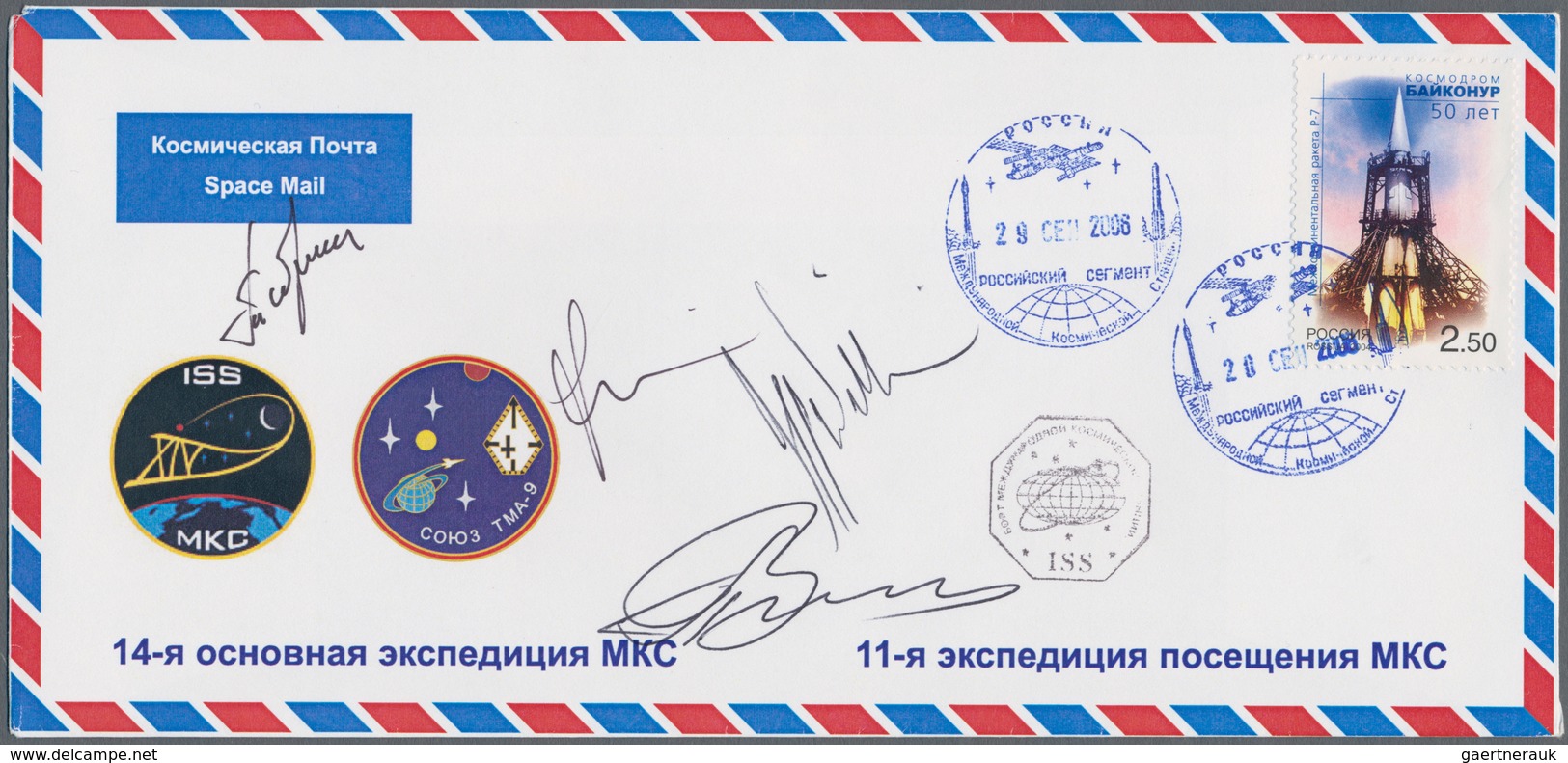 Thematik: Raumfahrt / Astronautics: 2006. Soyuz TMA-9. RKK Energia Cover With Autographs By Vinograd - Andere & Zonder Classificatie