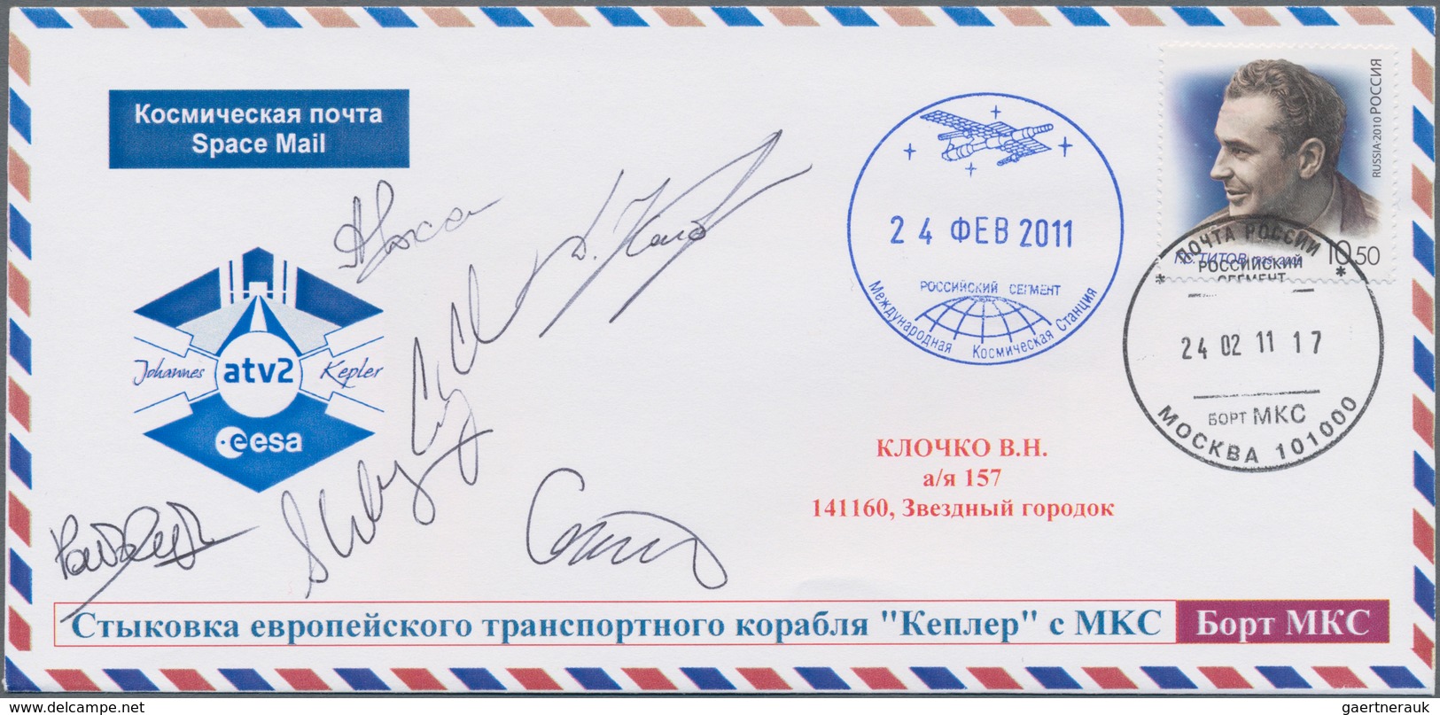 Thematik: Raumfahrt / Astronautics: 2011. ATV-2. Johannes Kepler Onboard Cover, Addressed To Klochko - Other & Unclassified
