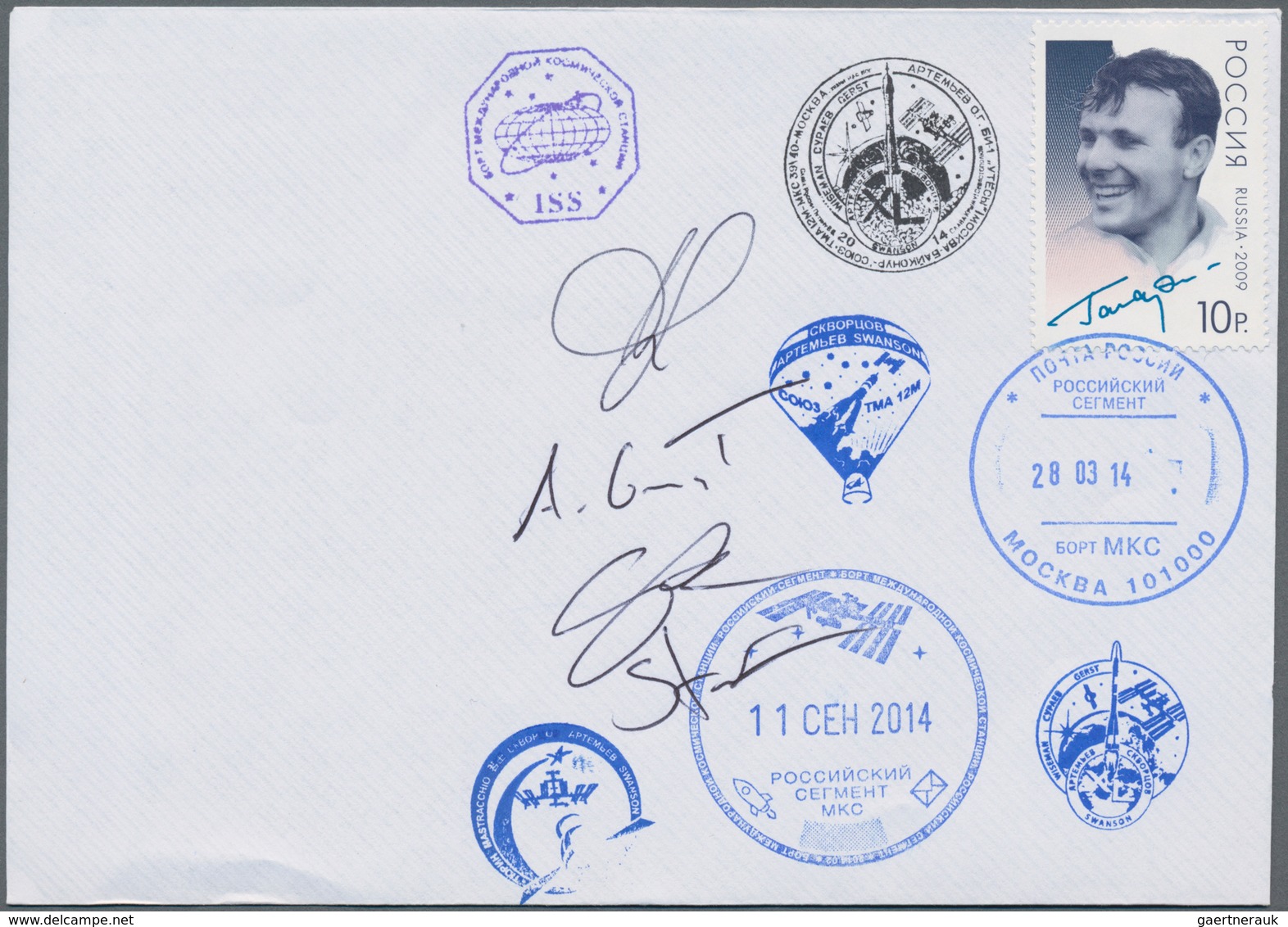 Thematik: Raumfahrt / Astronautics: 2014. Soyuz TMA-12M. Cover With Autographs Of Four Cosmonauts. - Andere & Zonder Classificatie