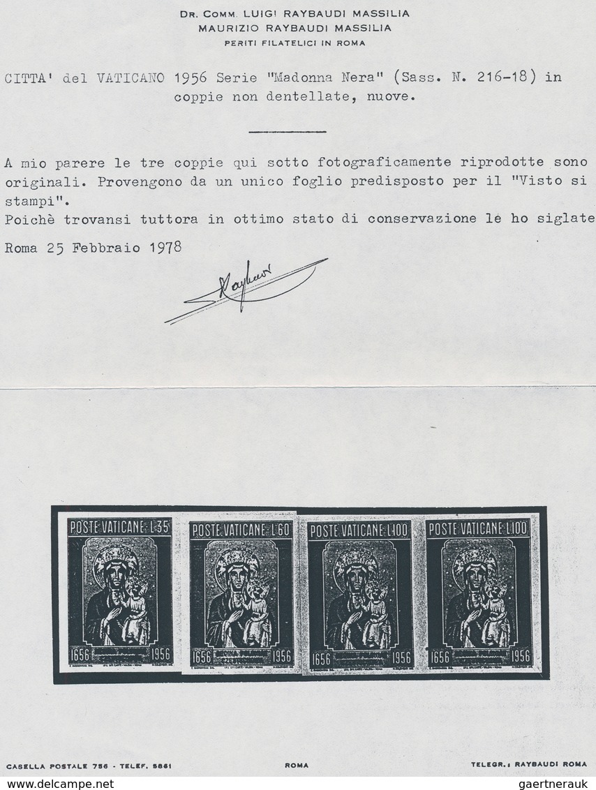 Thematik: Religion / Religion: 1956, Vatikan, 35 L, 60 L And 100 L "madonna Nera", Complete Set Of 3 - Other & Unclassified