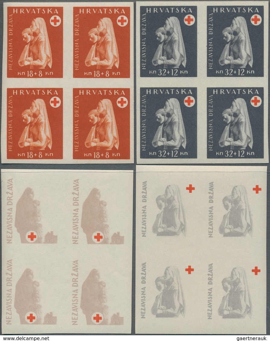 Thematik: Rotes Kreuz / Red Cross: CROATIA: 1943. Red Cross Fund. Two Sets Of Ten In Mint Never Hing - Red Cross