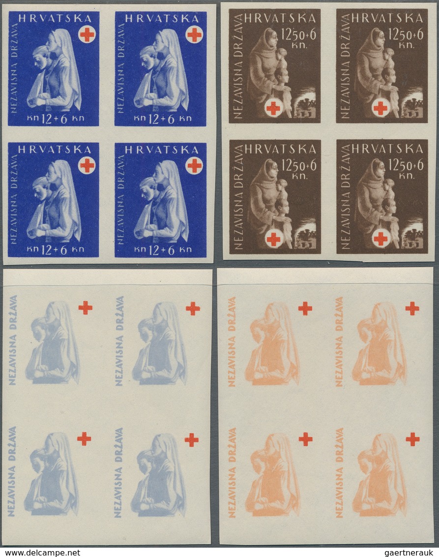 Thematik: Rotes Kreuz / Red Cross: CROATIA: 1943. Red Cross Fund. Two Sets Of Ten In Mint Never Hing - Red Cross