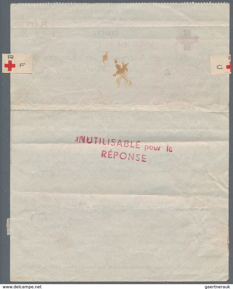 Thematik: Rotes Kreuz / red cross: 1943/1944. Lot of 5 different RED CROSS entire letters 8frs. All