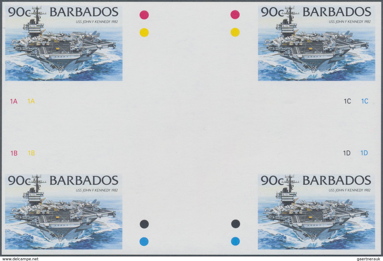 Thematik: Schiffe / Ships: 1994, Barbados. IMPERFORATE Cross Gutter Pair For The 90c Value Of The SH - Barcos