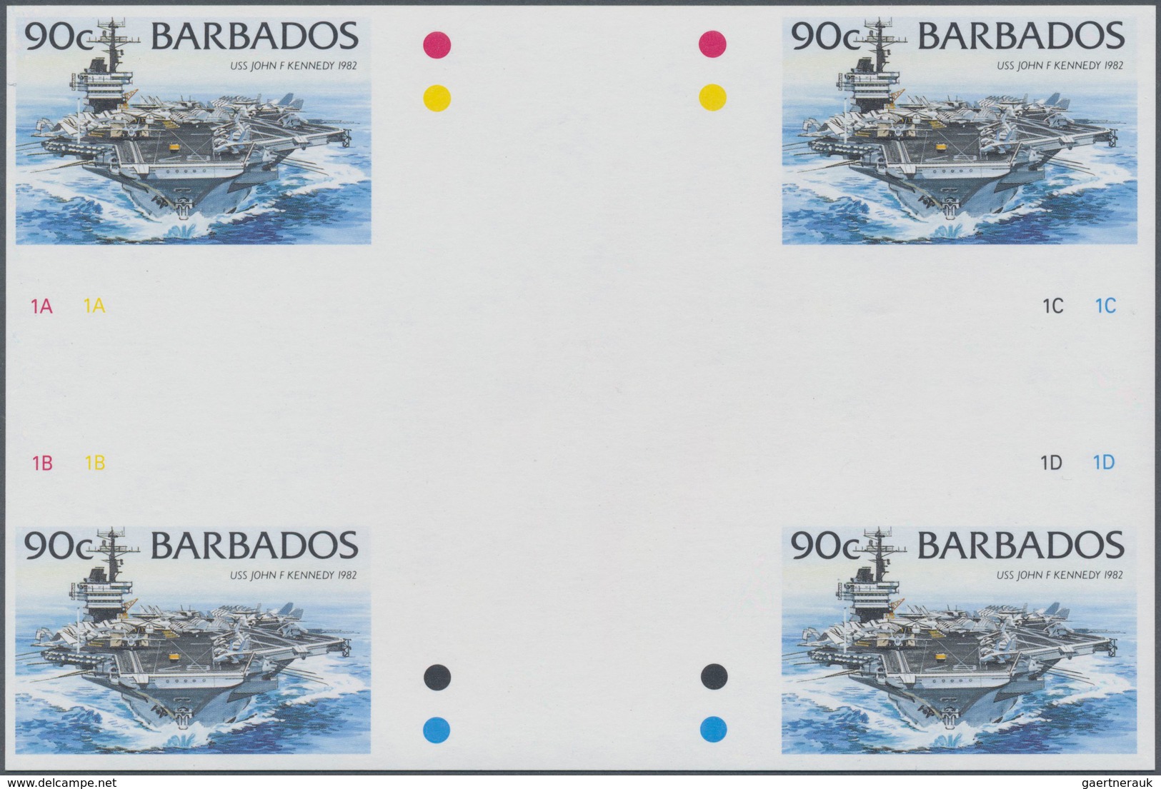 Thematik: Schiffe / Ships: 1994, Barbados. IMPERFORATE Cross Gutter Pair For The 90c Value Of The SH - Ships