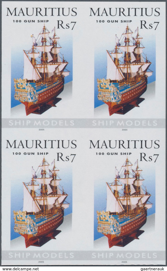 Thematik: Schiffe / Ships: 2005, Mauritius. IMPERFORATE Block Of 4 For The 7rs Value Of The Set "Mod - Barcos