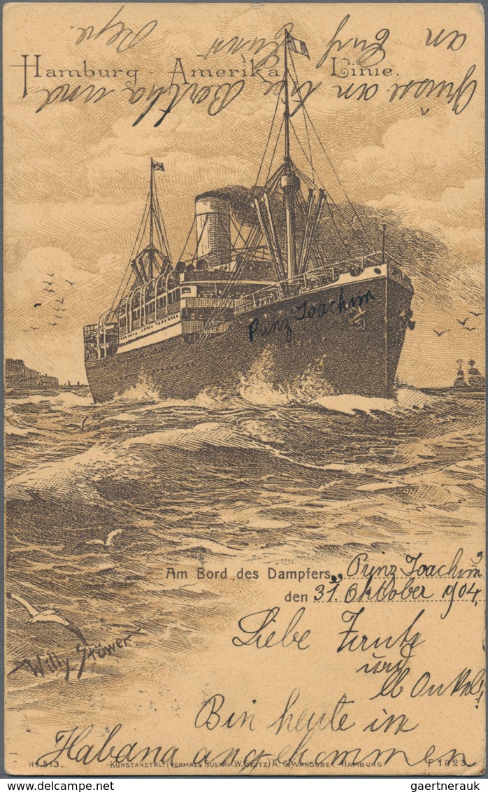 Thematik: Schiffe-Passagierschiffe / Ships-passenger Ships: 1904 STEAMERS: Two Picture Postcards Use - Schiffe