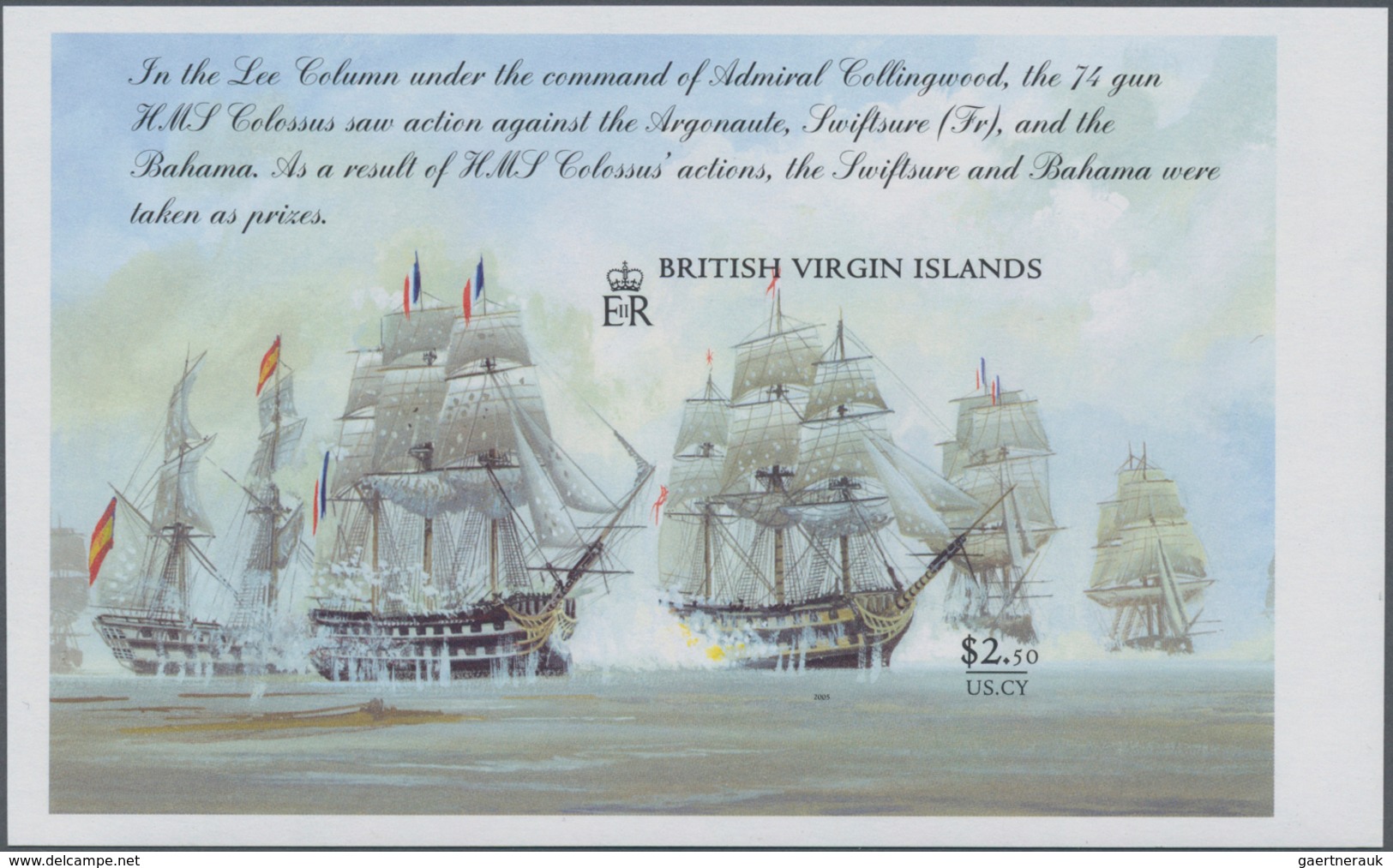 Thematik: Schiffe-Segelschiffe / Ships-sailing Ships: 2005, BRITISH VIRGIN ISLANDS: Sea Battle Of Tr - Schiffe