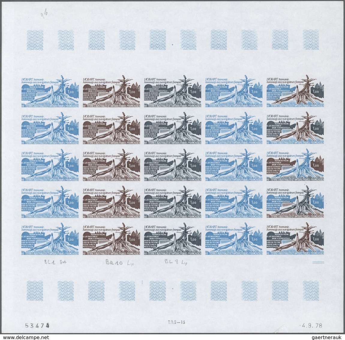 Thematik: Seefahrer, Entdecker / Sailors, Discoverers: 1979, F.S.A.T. Complete Color Proof Sheet Of - Onderzoekers