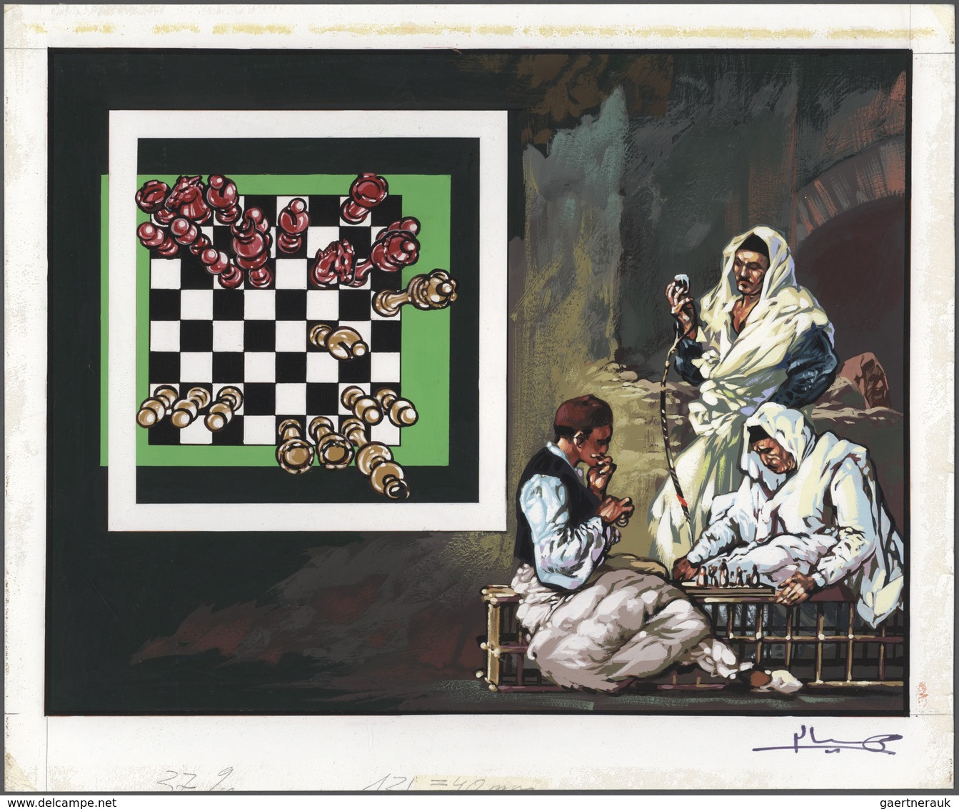 Thematik: Spiele-Schach / Games-chess: 1982. LIBYA. 1982 World Chess Championships. Original Signed - Chess