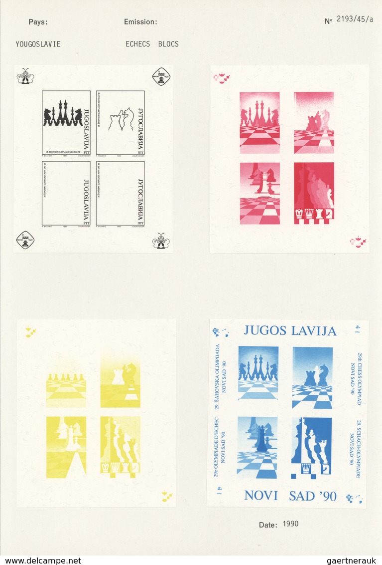 Thematik: Spiele-Schach / Games-chess: 1990. Yugoslavia. 29th Chess Olympiad. 2 Imperforated Blocks - Chess