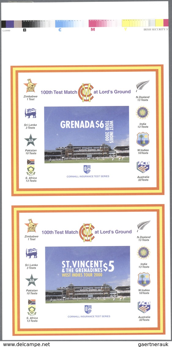 Thematik: Sport / Sport: 2000, GRENADA And ST. VINCENT: 100th CRICKET Test Match At Lord's Ground Ve - Otros & Sin Clasificación