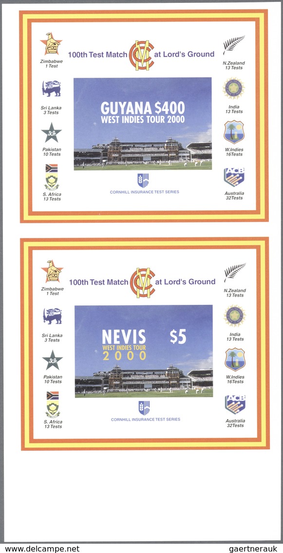 Thematik: Sport / Sport: 2000, GUYANA And NEVIS: 100th CRICKET Test Match At Lord's Ground Vertical - Autres & Non Classés