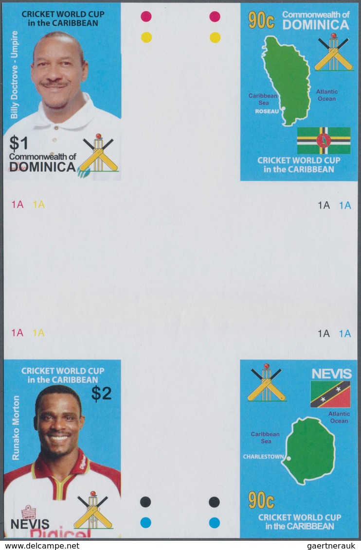 Thematik: Sport / Sport: 2007, DOMINICA And NEVIS: Cricket World Cup In The Caribbean Two Complete S - Other & Unclassified