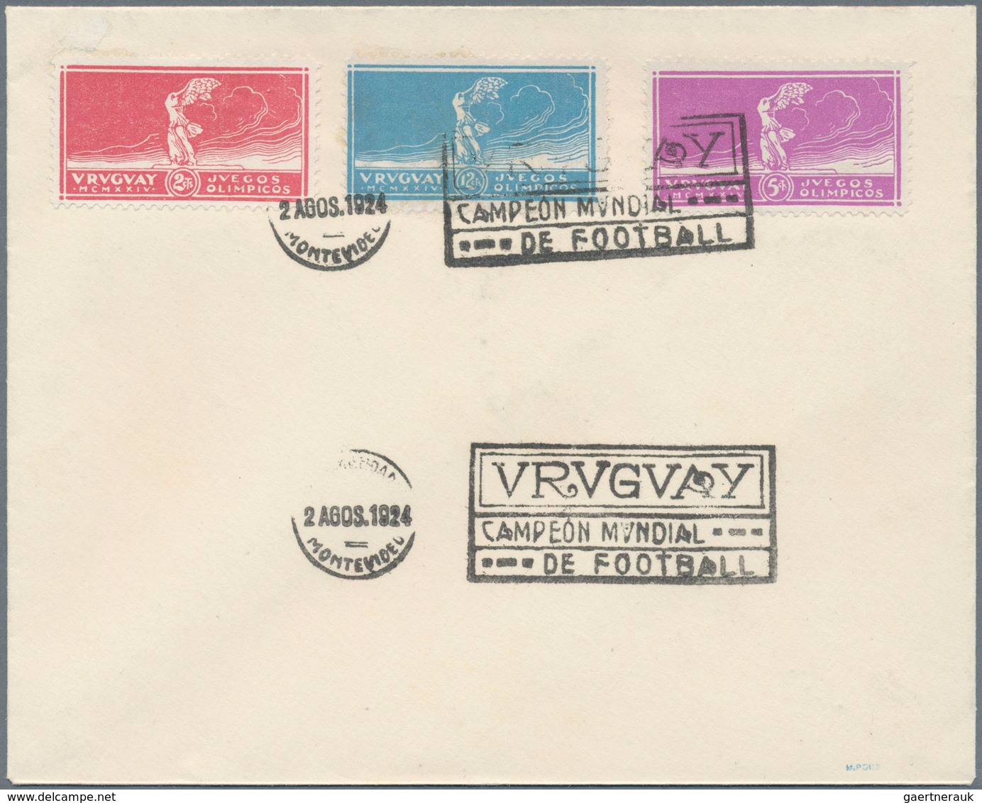 Thematik: Sport-Fußball / Sport-soccer, Football: 1924, Uruguay. Cover With Complete Set "Olympic Ch - Other & Unclassified