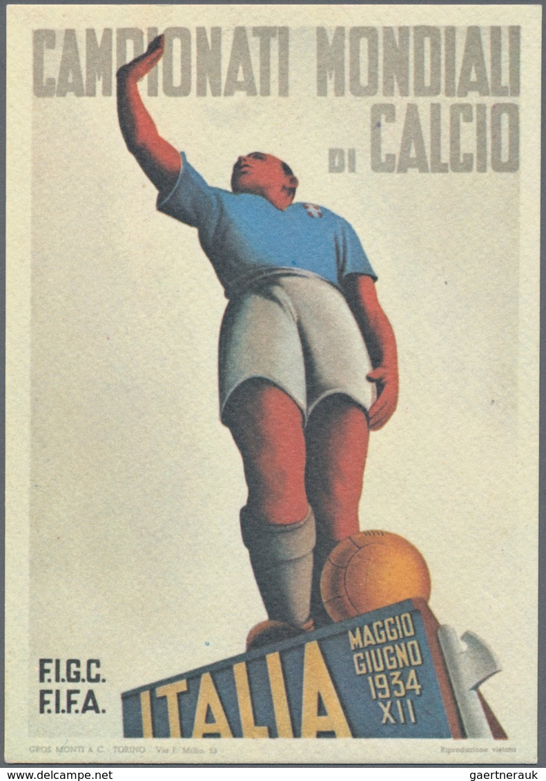 Thematik: Sport-Fußball / Sport-soccer, Football: 1934. Three Italian Picture Postcards, In Perfect - Other & Unclassified