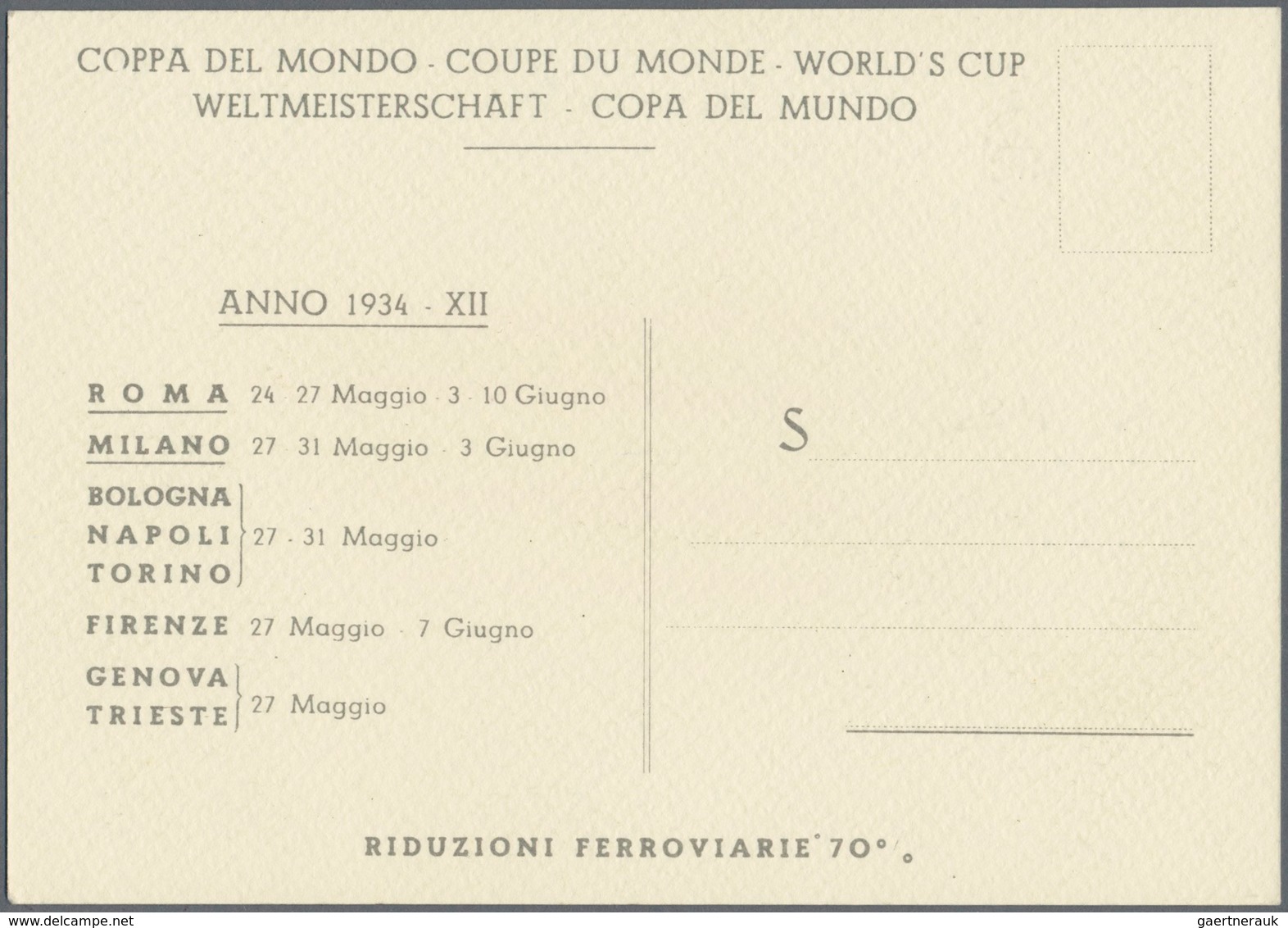 Thematik: Sport-Fußball / Sport-soccer, Football: 1934. Three Italian Picture Postcards, In Perfect - Sonstige & Ohne Zuordnung