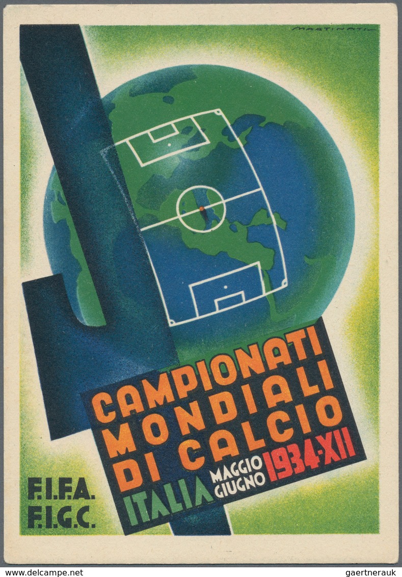 Thematik: Sport-Fußball / Sport-soccer, Football: 1934. Three Italian Picture Postcards, In Perfect - Other & Unclassified