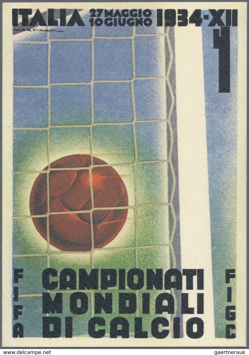 Thematik: Sport-Fußball / Sport-soccer, Football: 1934. Three Italian Picture Postcards, In Perfect - Other & Unclassified