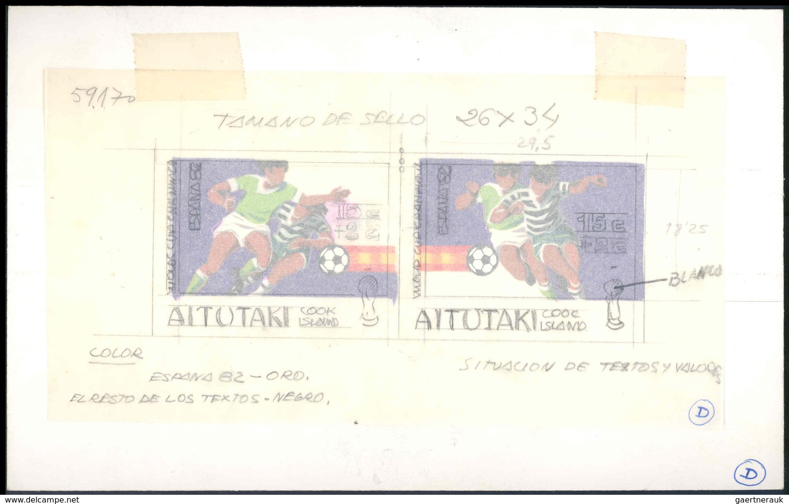Thematik: Sport-Fußball / Sport-soccer, Football: 1981, Aitutaki: WORLD CUP - SPAIN'82, Final Drawin - Other & Unclassified