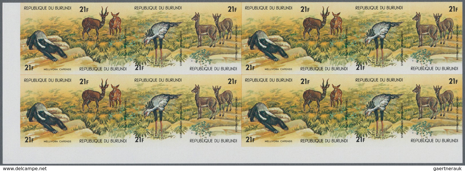 Thematik: Tiere, Fauna / Animals, Fauna: 1977, BURUNDI: African Animals (antelope, Elephant, Zebra, - Other & Unclassified