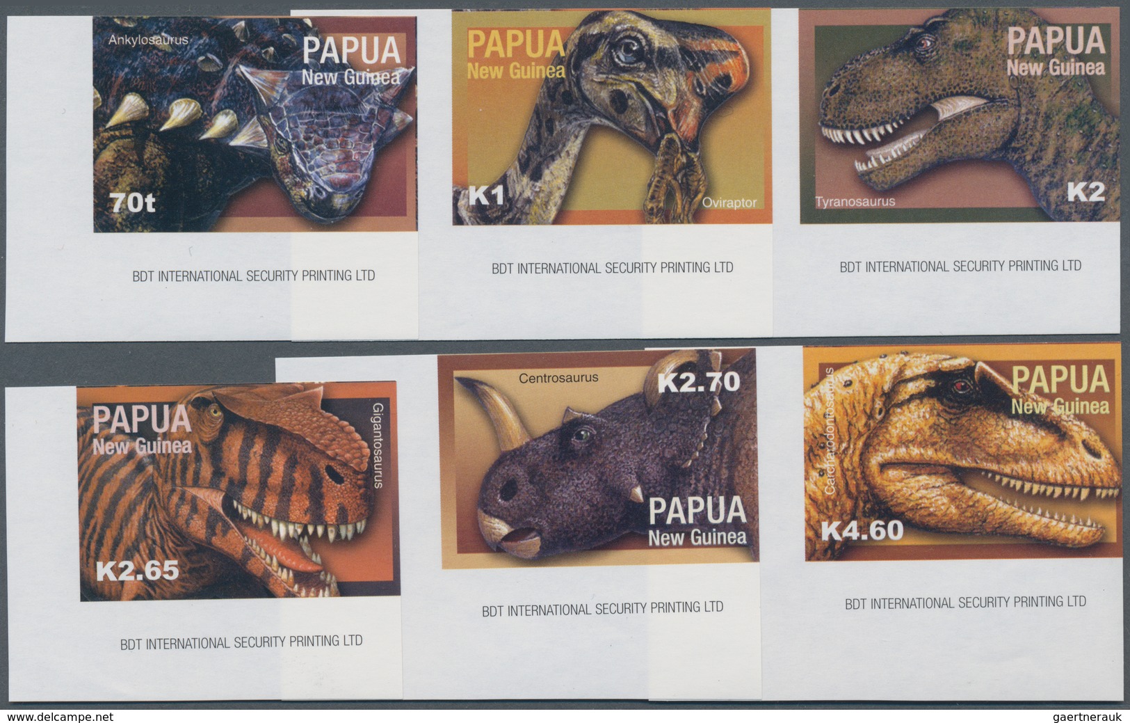 Thematik: Tiere-Dinosaurier / Animals-dinosaur: 2004, PAPUA NEW GUINEA: Prehistoric Animals Complete - Prehistóricos