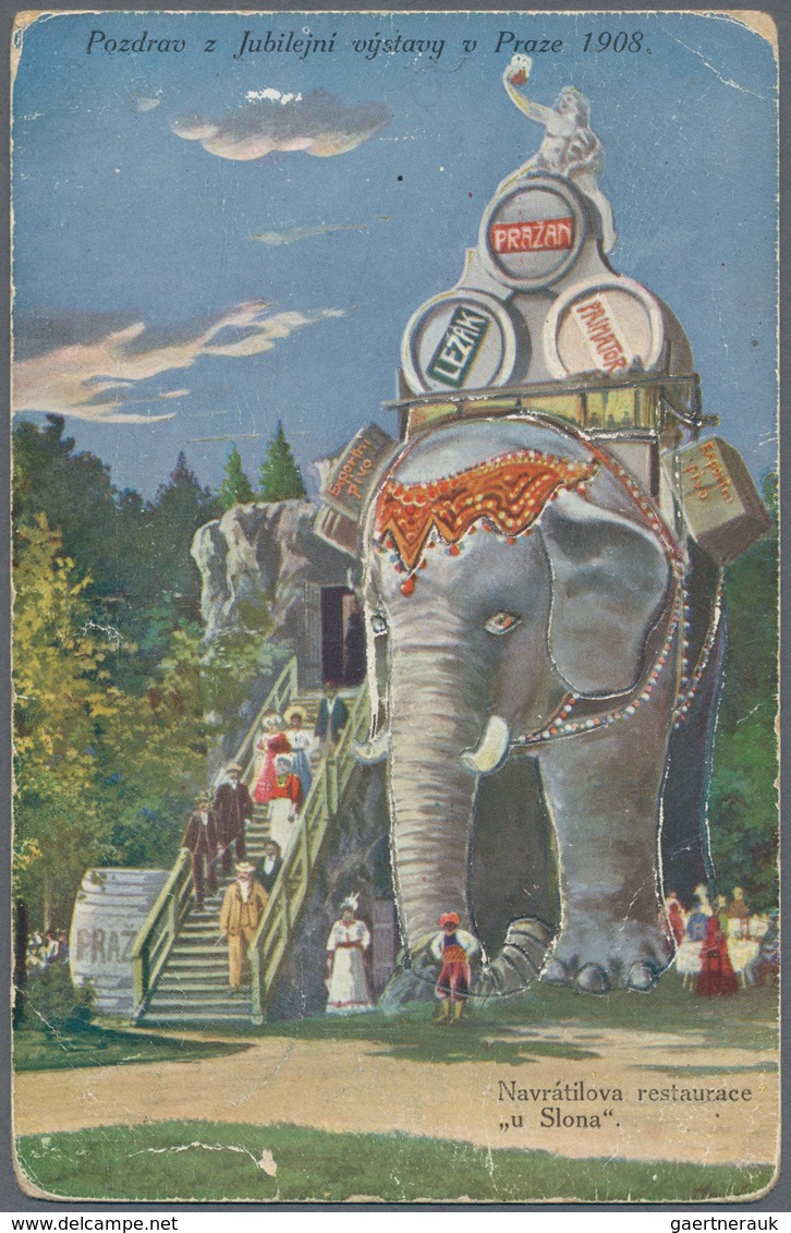 Thematik: Tiere-Elefanten / Animals Elephants: 1908, Austria/CSR. Austrian Private Entire Postal Car - Elephants