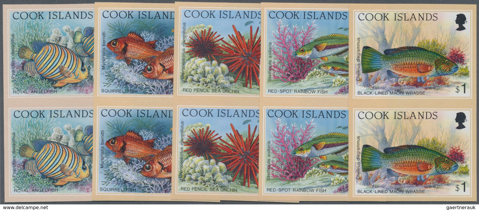 Thematik: Tiere-Fische / Animals-fishes: 1994, COOK ISLANDS: Life On The Coral Reef Complete Set Of - Vissen