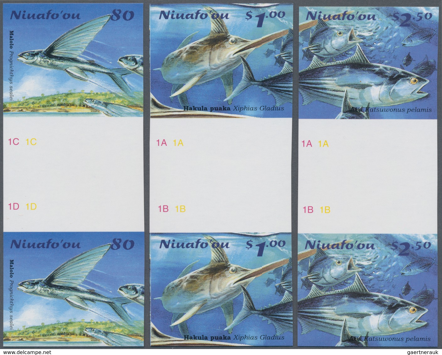 Thematik: Tiere-Fische / Animals-fishes: 2001, TONGA-NIUAFO'OU: Fishes Complete Set Of Three In Vert - Fishes