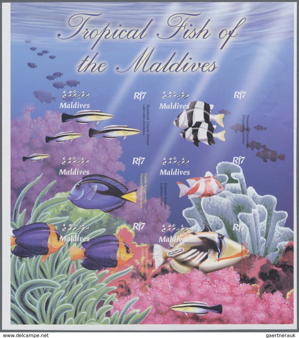 Thematik: Tiere-Fische / Animals-fishes: 2003, MALDIVES: Coral Fishes Two Sheetlets With 9 X 4r. And - Vissen