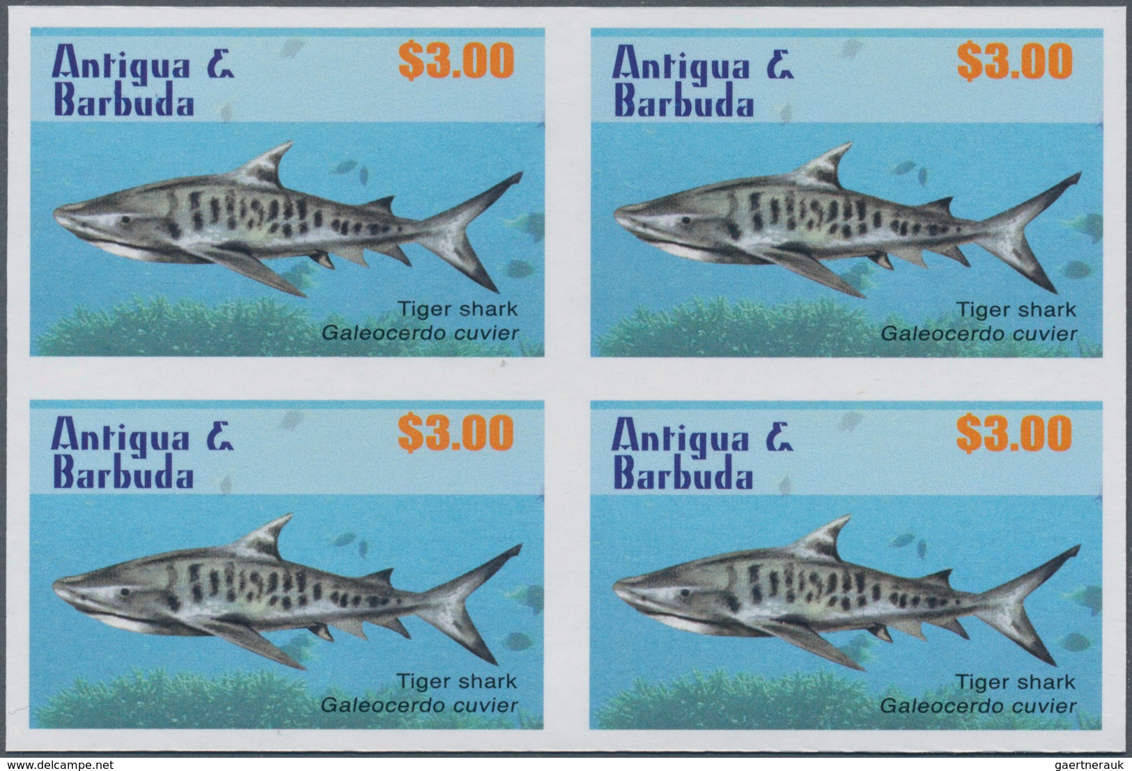 Thematik: Tiere-Fische / Animals-fishes: 2010, Antigua & Barbuda. IMPERFORATE Block Of 4 For The $3 - Vissen