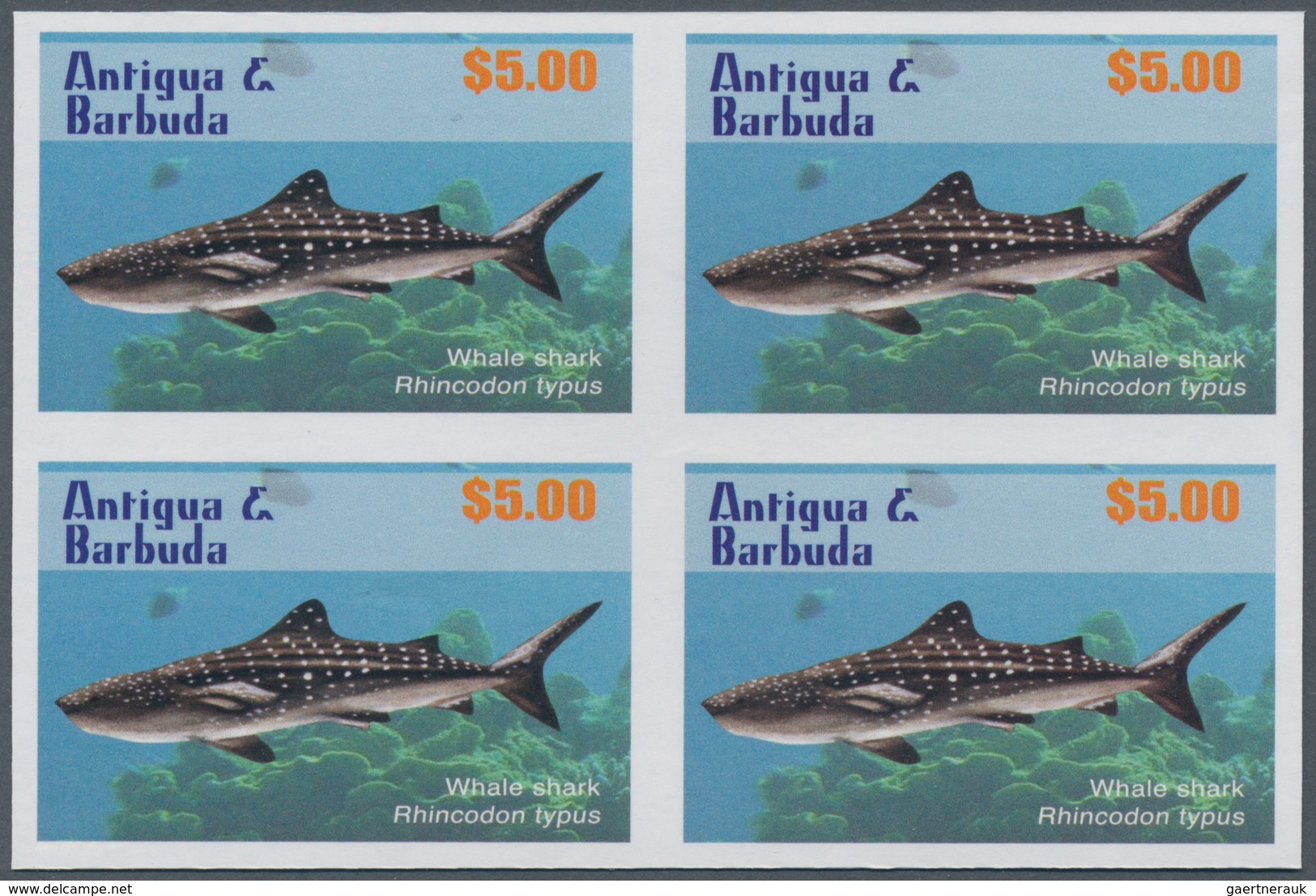 Thematik: Tiere-Fische / Animals-fishes: 2010, Antigua & Barbuda. IMPERFORATE Block Of 4 For The $5 - Fische