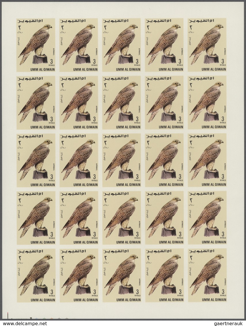 Thematik: Tiere-Greifvögel / Animals-birds Of Prey: 1968, Umm Al Qaiwain, Birds Of Prey, 15dh. To 5r - Águilas & Aves De Presa