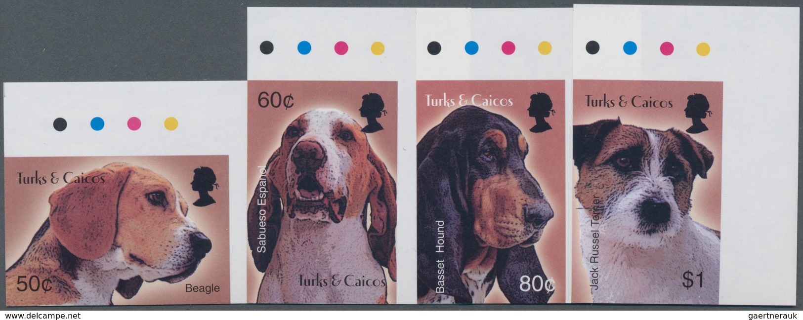 Thematik: Tiere-Hunde / Animals-dogs: 2003, TURKS & CAICOS ISLANDS: Dogs Complete IMPERFORATE Set Of - Honden