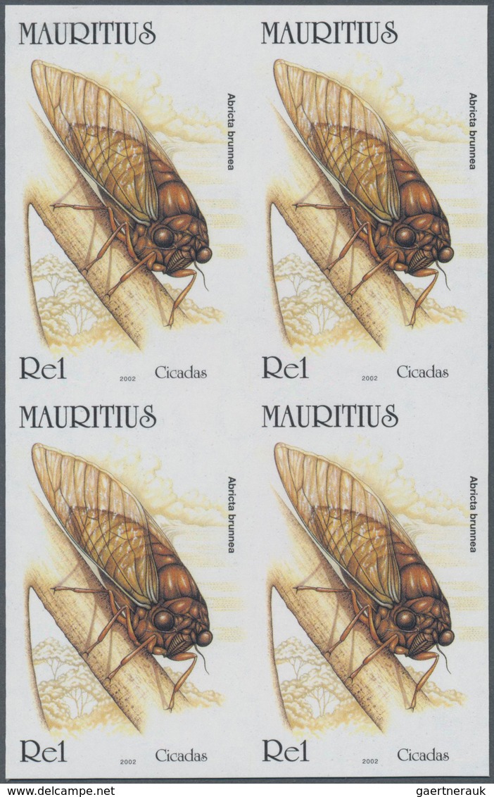 Thematik: Tiere-Insekten / Animals-insects: 2002, Mauritius. IMPERFORATE Block Of 4 For The 1re Valu - Andere & Zonder Classificatie