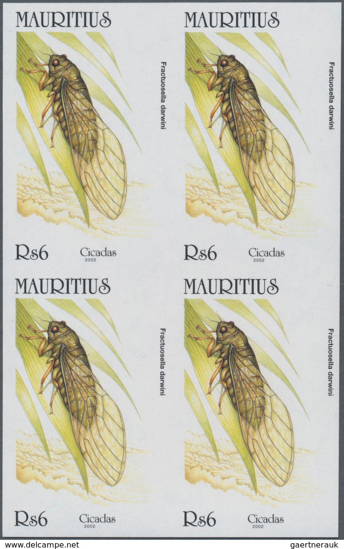 Thematik: Tiere-Insekten / Animals-insects: 2002, Mauritius. IMPERFORATE Block Of 4 For The 6rs Valu - Otros & Sin Clasificación