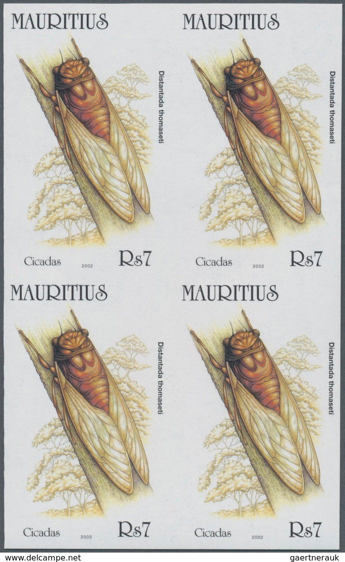 Thematik: Tiere-Insekten / Animals-insects: 2002, Mauritius. IMPERFORATE Block Of 4 For The 7rs Valu - Other & Unclassified
