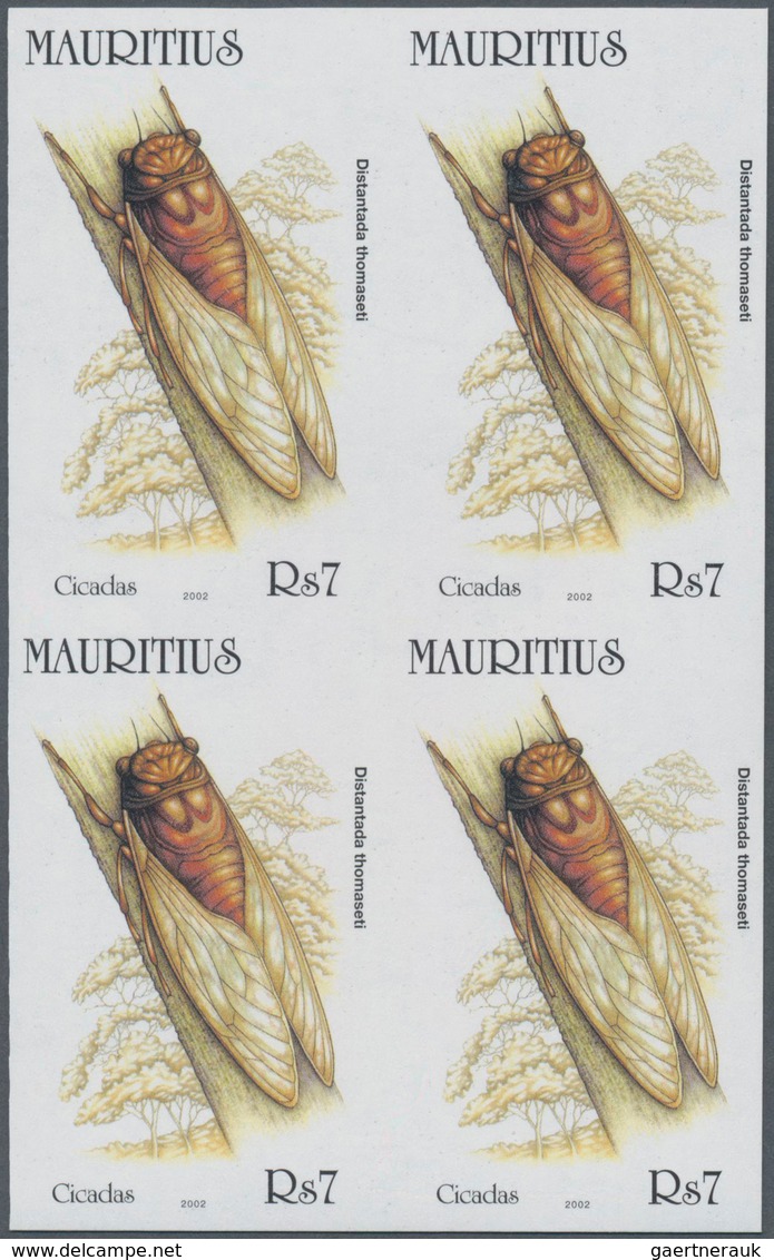 Thematik: Tiere-Insekten / Animals-insects: 2002, Mauritius. IMPERFORATE Block Of 4 For The 7rs Valu - Andere & Zonder Classificatie