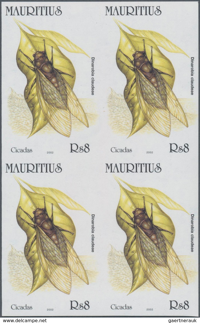 Thematik: Tiere-Insekten / Animals-insects: 2002, Mauritius. IMPERFORATE Block Of 4 For The 8rs Valu - Otros & Sin Clasificación