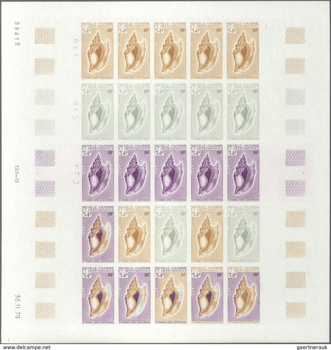 Thematik: Tiere-Meerestiere-Muscheln / Animals-sea Animals-shells: 1970, New Caledonia. Complete Set - Schelpen