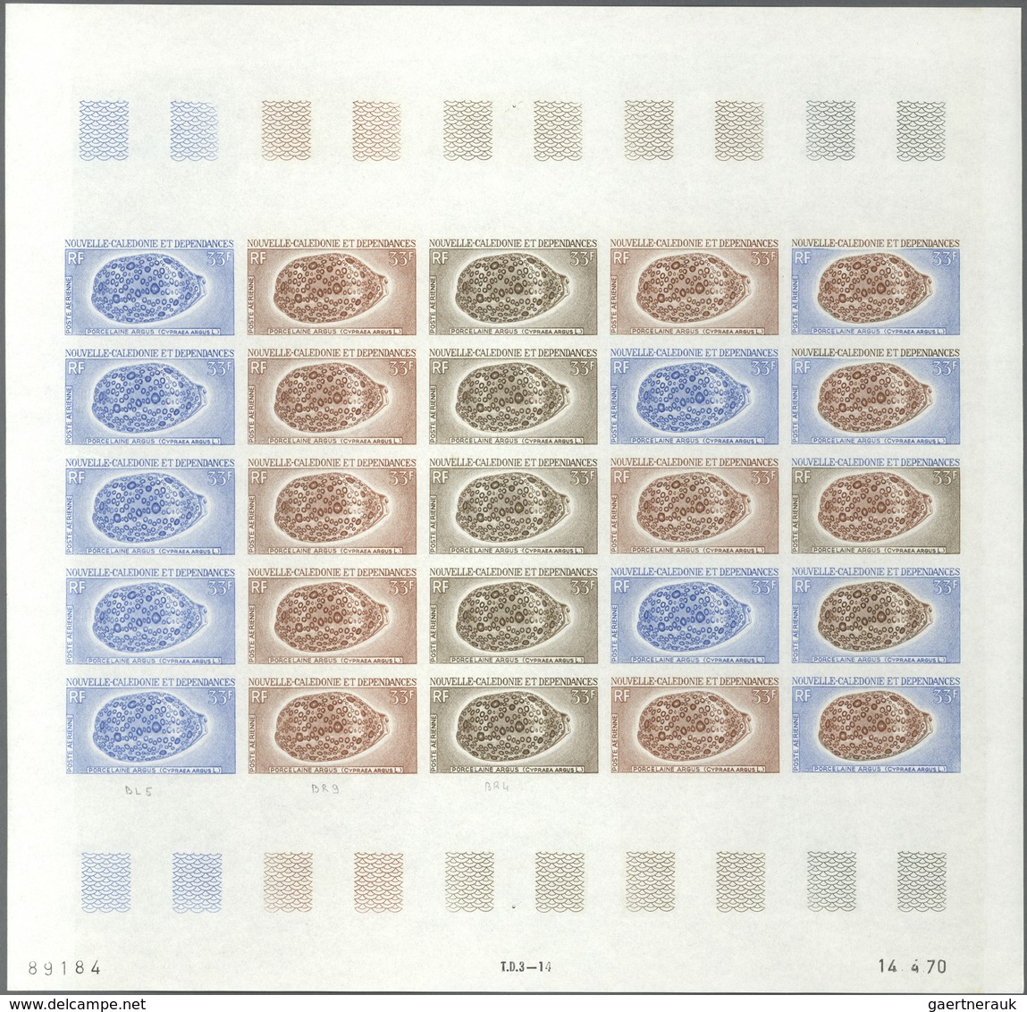 Thematik: Tiere-Meerestiere-Muscheln / Animals-sea Animals-shells: 1970, New Caledonia. Complete Set - Schelpen