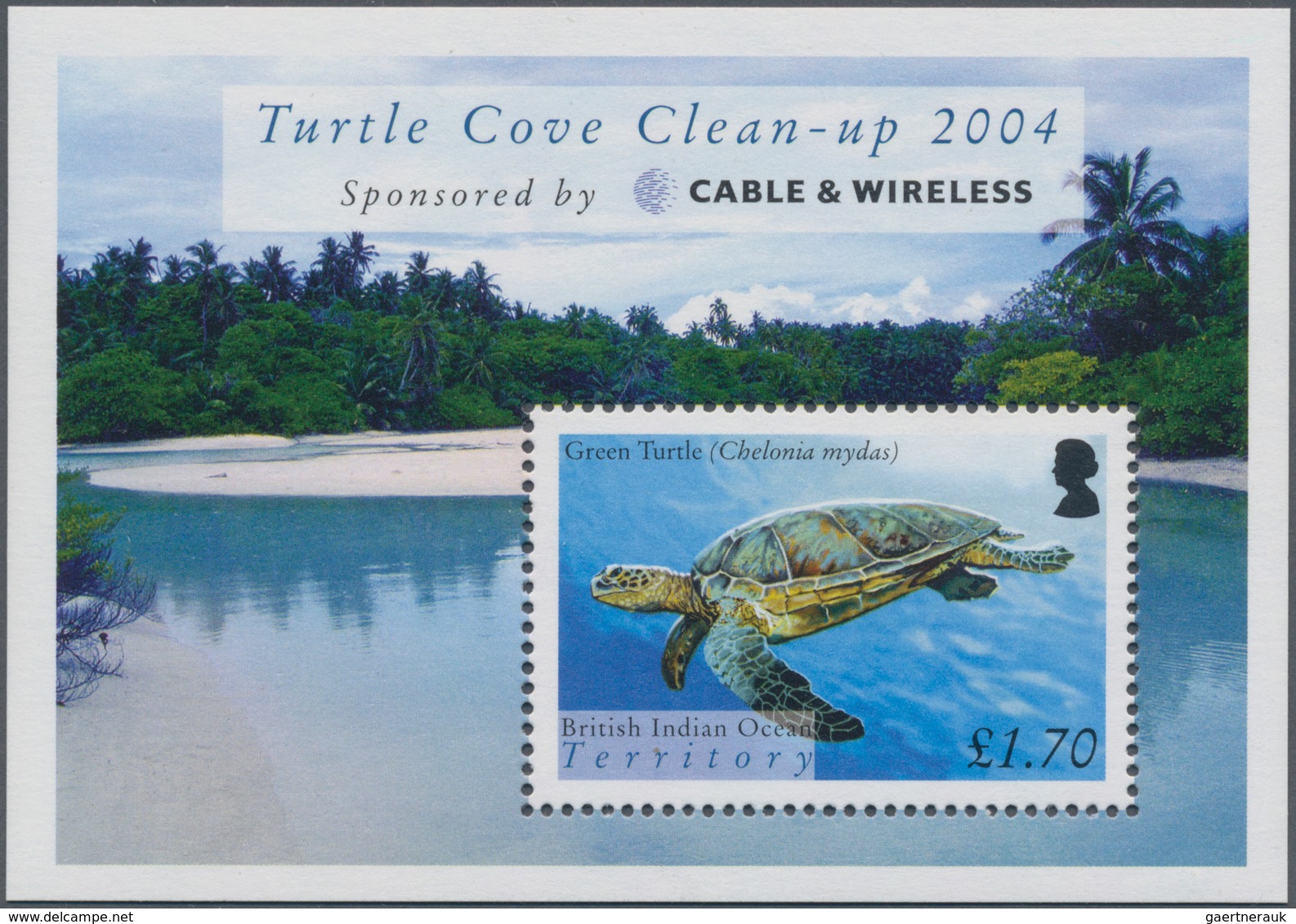 Thematik: Tiere-Schildkröten / Animals-turtles: 2005, BRITISH INDIAN OCEAN TERRITORY: Turtles (Green - Schildpadden