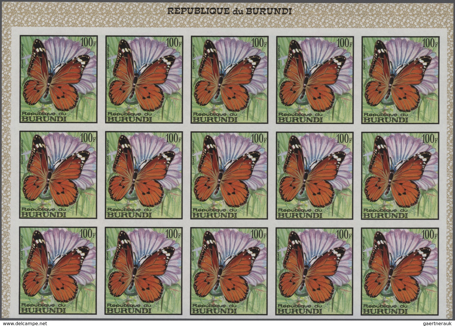 Thematik: Tiere-Schmetterlinge / animals-butterflies: 1968, BURUNDI: Butterflies complete set of 16