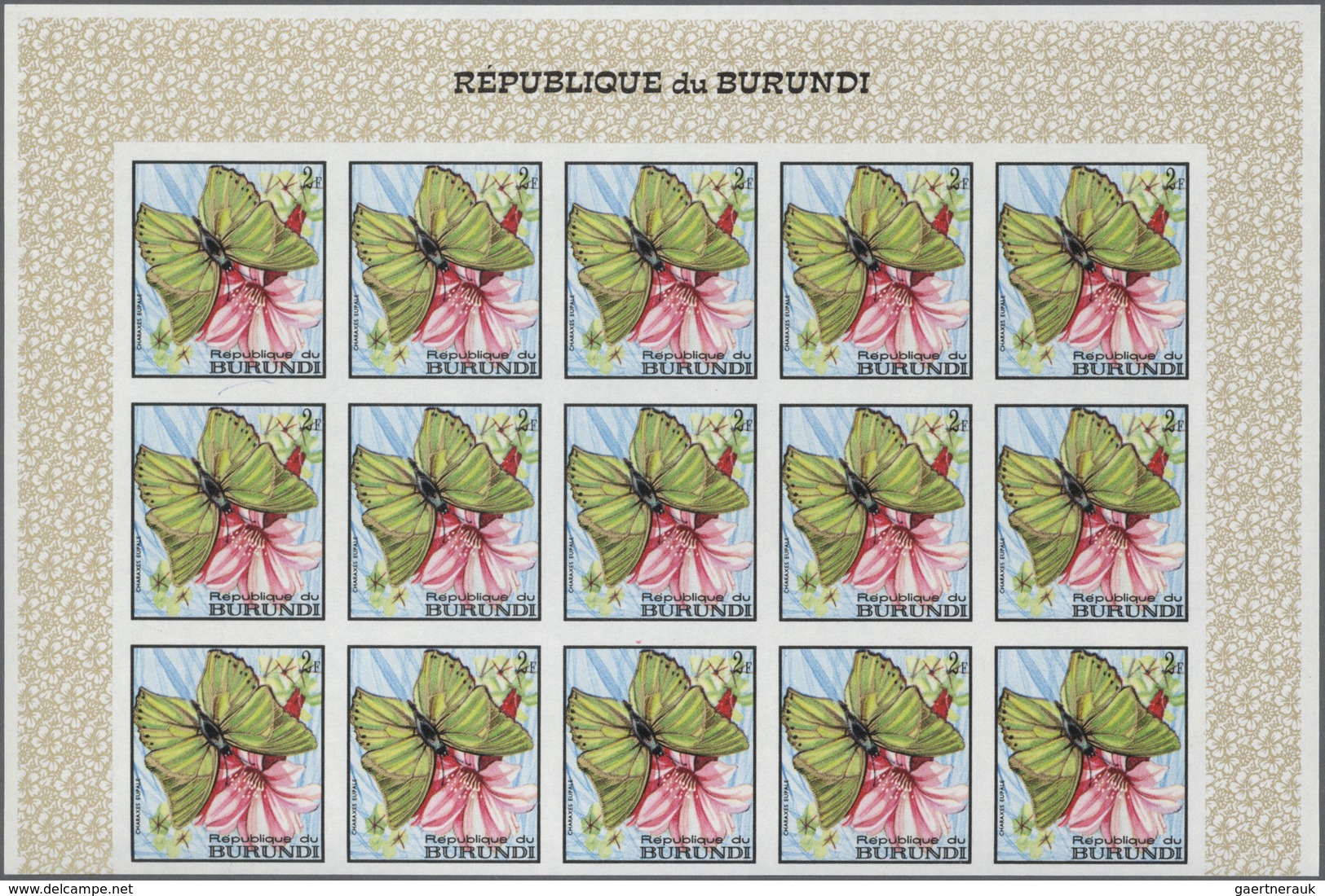 Thematik: Tiere-Schmetterlinge / animals-butterflies: 1968, BURUNDI: Butterflies complete set of 16