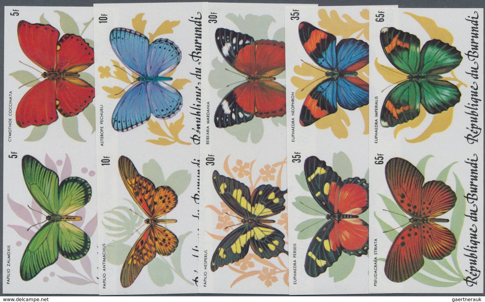 Thematik: Tiere-Schmetterlinge / Animals-butterflies: 1984, BURUNDI: Butterflies Complete Perforate - Butterflies