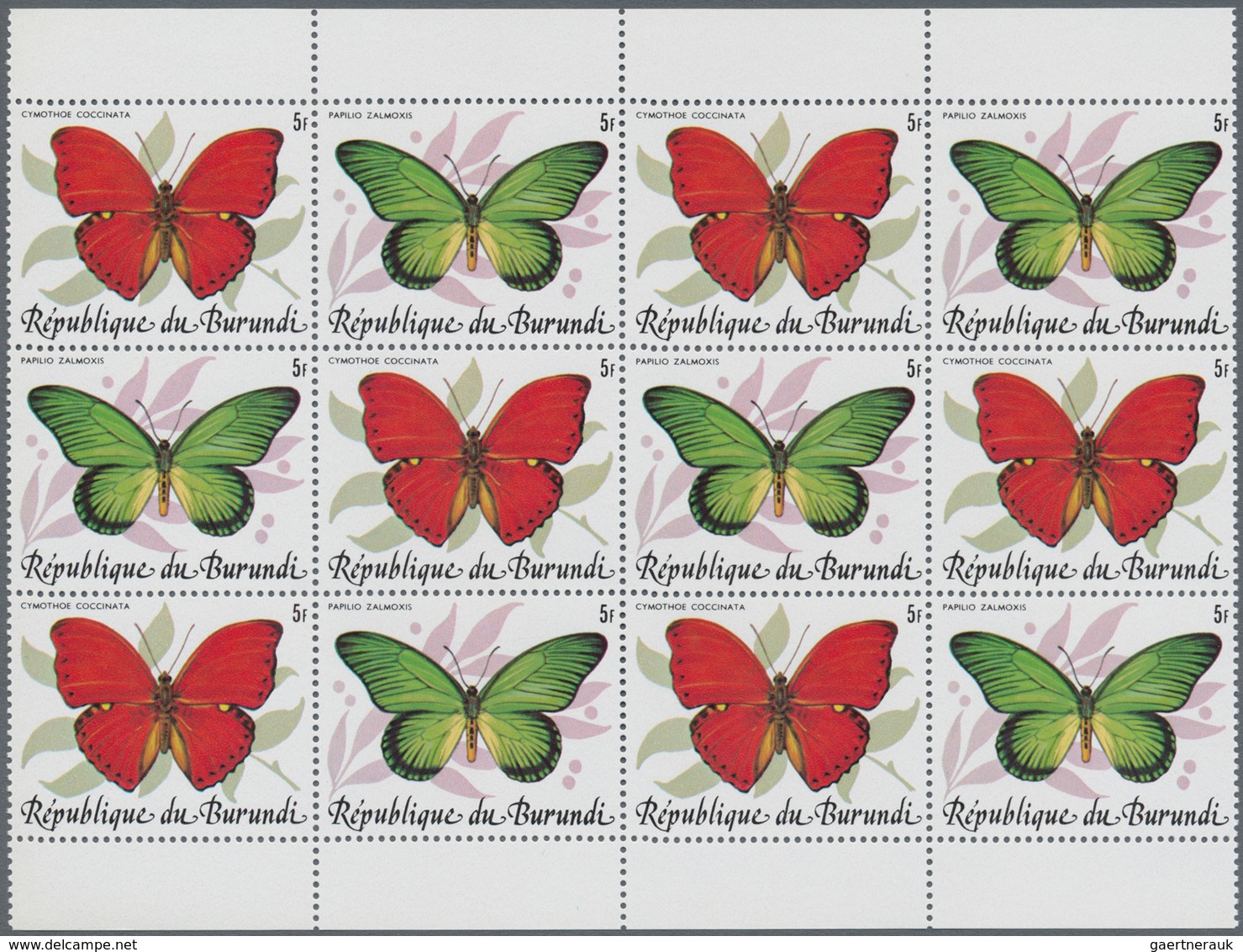 Thematik: Tiere-Schmetterlinge / Animals-butterflies: 1984, BURUNDI: Butterflies Complete Set Of 10 - Vlinders