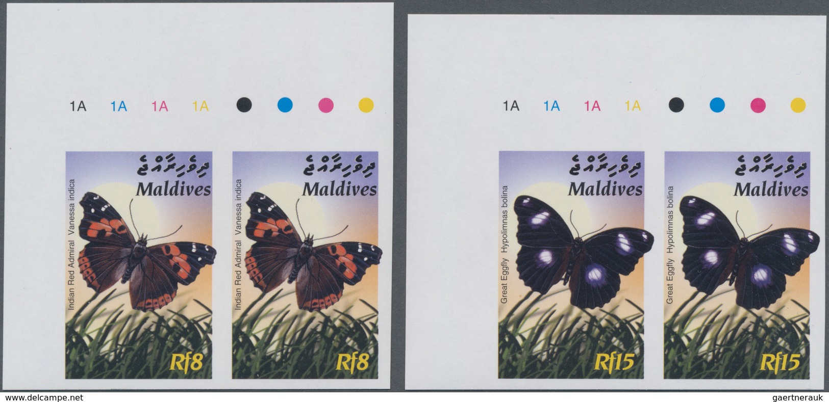 Thematik: Tiere-Schmetterlinge / Animals-butterflies: 2003, MALDIVES: Butterflies Complete Set Of Fo - Schmetterlinge